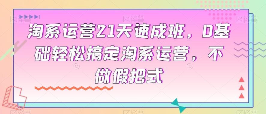 淘系运营21天速成班,0基础轻松搞定淘系运营,不做假把式-易创云