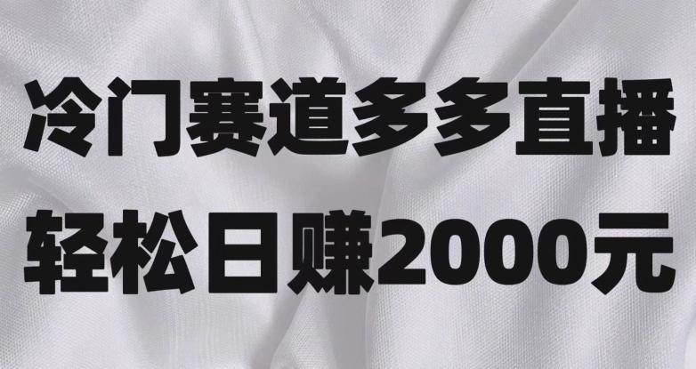 冷门赛道拼多多直播，简单念稿子，日收益2000＋【揭秘】-易创云