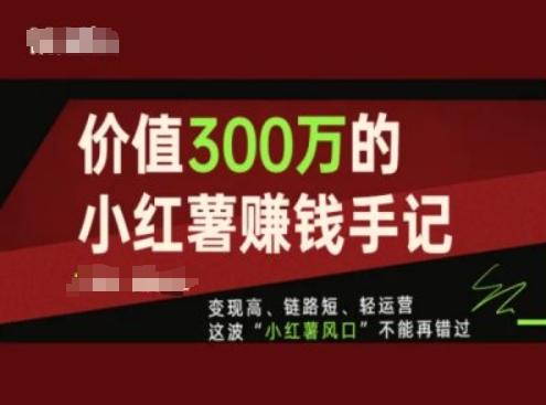 价值300万的小红书赚钱手记,变现高、链路短、轻运营,这波“小红薯风口”不能再错过-易创云