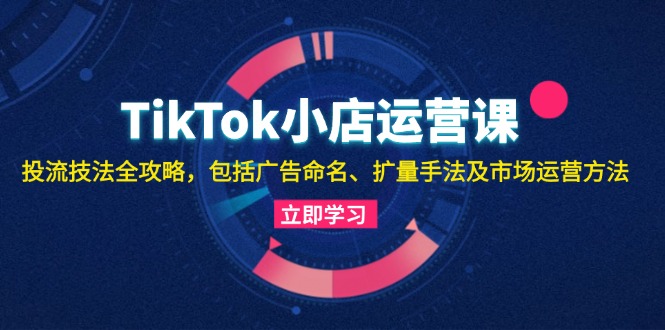 TikTok小店运营课:投流技法全攻略,包括广告命名 扩量手法及市场运营方法-易创云