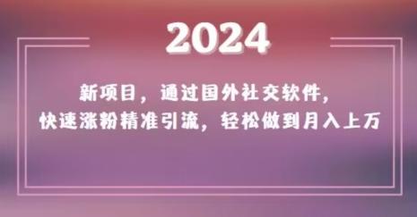2024新项目,通过国外社交软件,快速涨粉精准引流,轻松做到月入上万【揭秘】-易创云