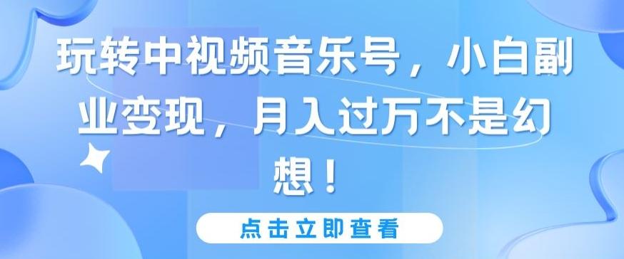 玩转中视频音乐号，小白副业变现，月入过万不是幻想【揭秘】-易创云