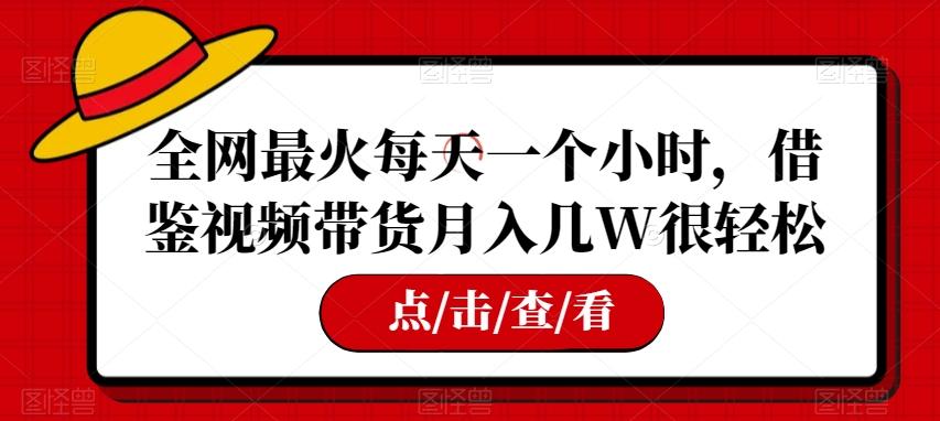 全网最火每天一个小时，借鉴视频带货月入几W很轻松【揭秘】-易创云
