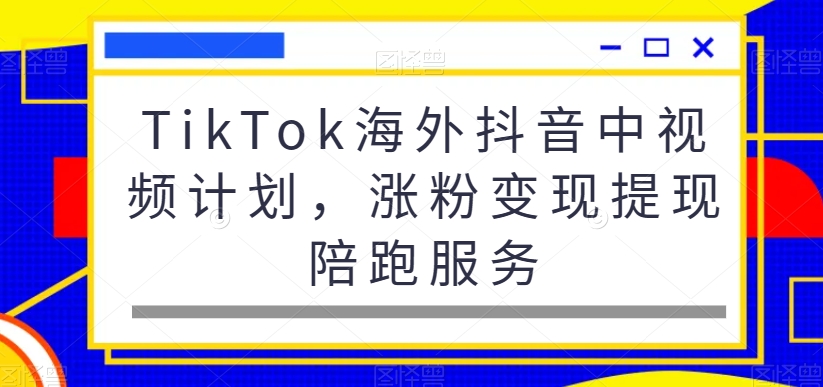 TikTok海外抖音中视频计划，涨粉变现提现陪跑服务-易创云