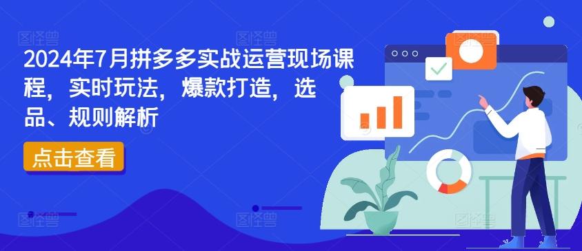 2024年7月拼多多实战运营现场课程，实时玩法，爆款打造，选品、规则解析-易创云