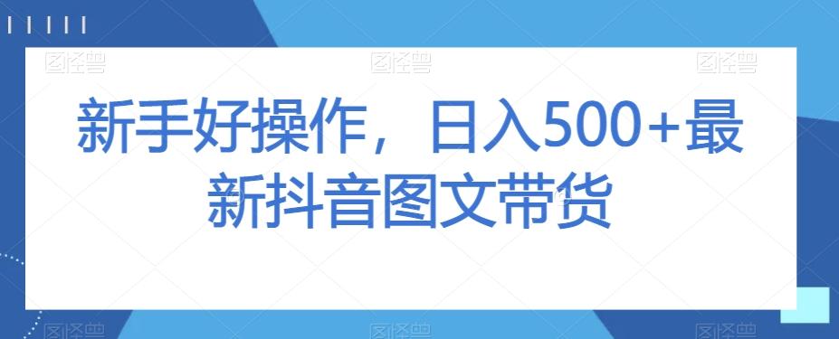 新手好操作,日入500+最新抖音图文带货【揭秘】-易创云