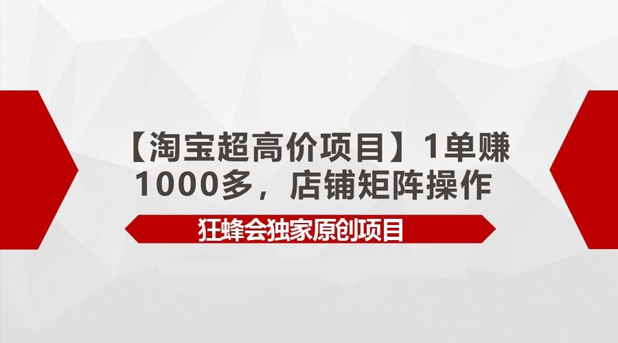 【淘宝超高价项目】1单赚1000多，店铺矩阵操作-易创云