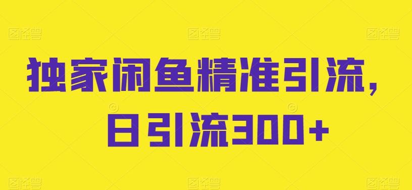 独家闲鱼精准引流，日引流300+【揭秘】-易创云