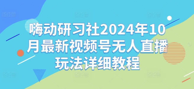 嗨动研习社2024年10月最新视频号无人直播玩法详细教程-易创云