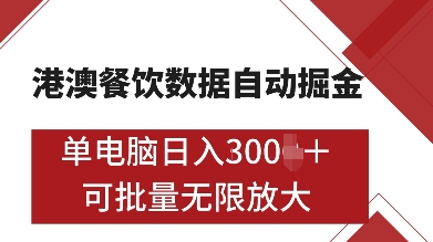 港澳餐饮数据全自动掘金，单电脑日入多张, 可矩阵批量无限操作【揭秘】-易创云