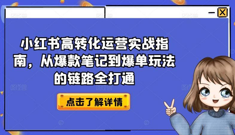 小红书高转化运营实战指南,从爆款笔记到爆单玩法的链路全打通-易创云