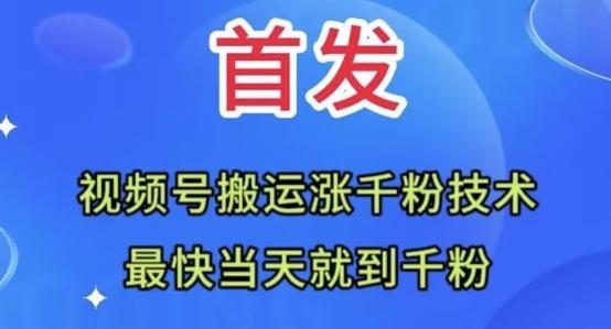 全网首发：视频号无脑搬运涨千粉技术，最快当天到千粉【揭秘】-易创云