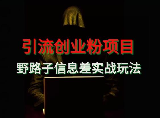 【引流创业粉】野路子信息差玩法实战教学-易创云
