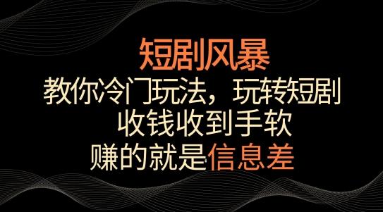 短剧风暴，教你冷门玩法，玩转短剧，收钱收到手软【揭秘】-易创云