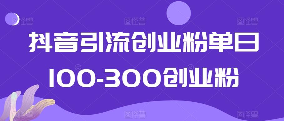 抖音引流创业粉单日100-300创业粉【揭秘】-易创云
