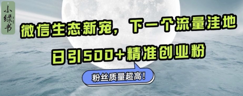 微信生态新宠小绿书:下一个流量洼地,日引500+精准创业粉,粉丝质量超高-易创云