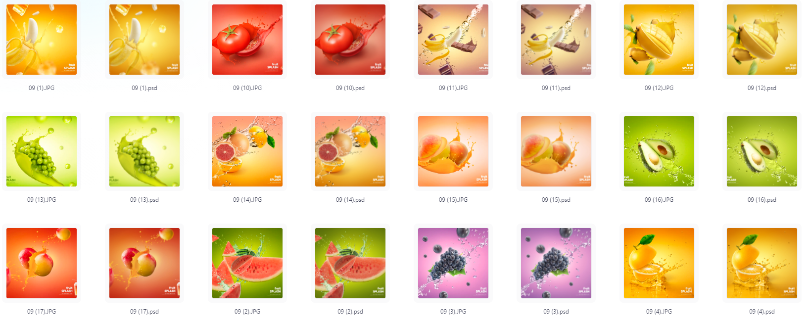 餐饮水果PS模版设计素材17款-易创云