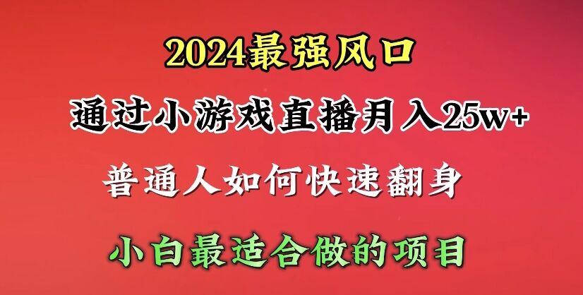 (10020期)2024年最强风口，通过小游戏直播月入25w+单日收益5000+小白最适合做的项目-易创云