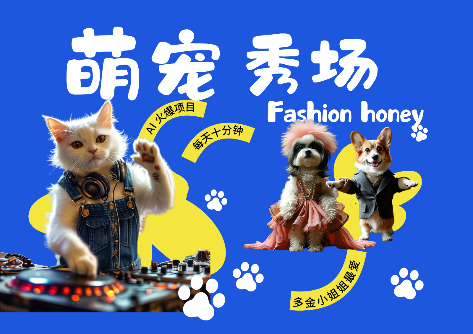 酷飒动物跳舞走秀 时尚喵FASHION汪 多金小姐姐最爱的 轻松月入破W-易创云