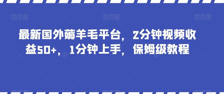最新国外薅羊毛平台，2分钟视频收益50+，1分钟上手，保姆级教程【揭秘】-易创云
