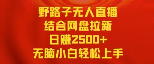 野路子无人直播结合网盘拉新，日赚2500+，小白无脑轻松上手【揭秘】-易创云